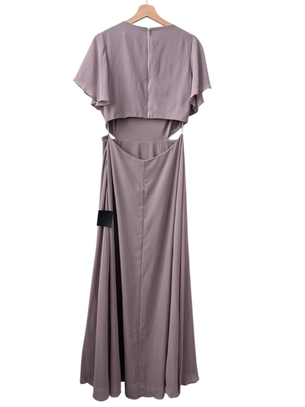 Lulus Lilac Maxi Dress Flutter Sleeve Cutout Formal Gown L NWT - Picture 8 of 10